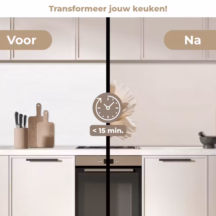 Bloem - Beige - Crème keuken achterwand 2 middel -voor-na2_NL