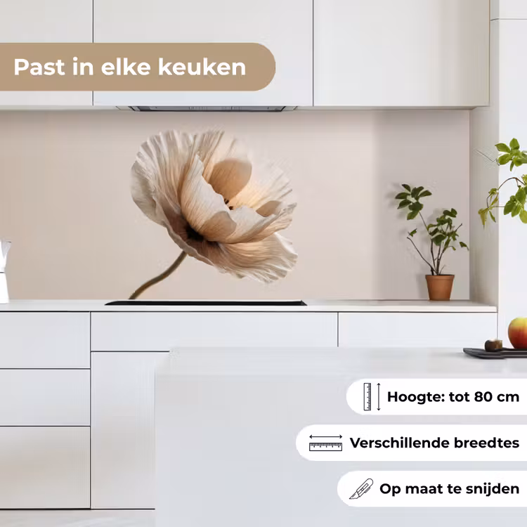 Bloem - Beige - Crème keuken achterwand 2 middel -sfeer4_NL