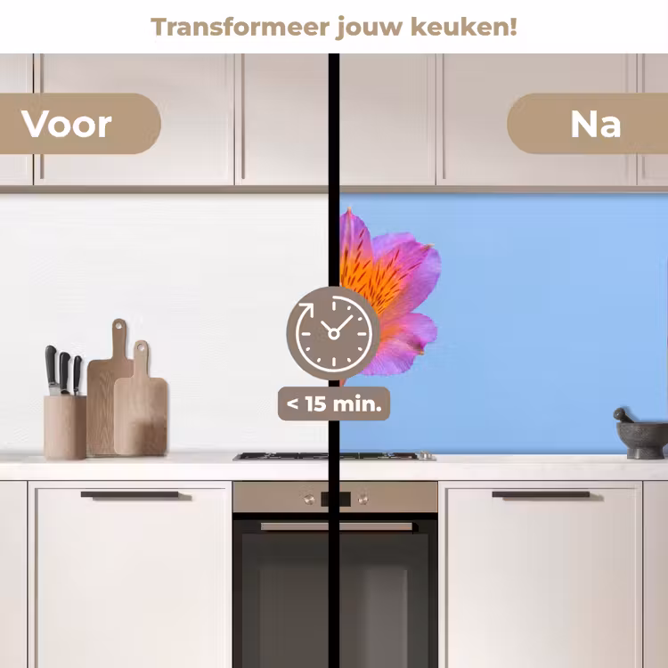 Bloem - Detail - Kleurrijk keuken achterwand 2 middel -voor-na2_NL