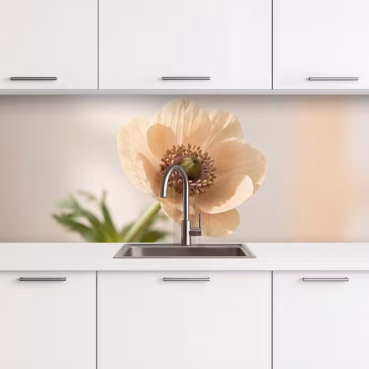 Bloem - Minimalistisch - Groen keuken achterwand 2 middel -3d