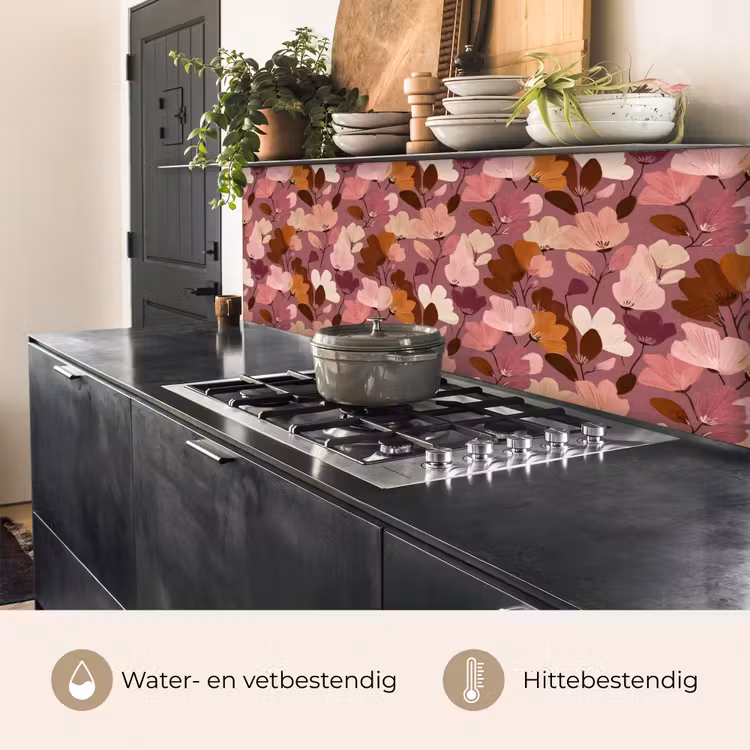 Bloem - Patroon - Roze keuken achterwand 2 middel 871 -usp_NL