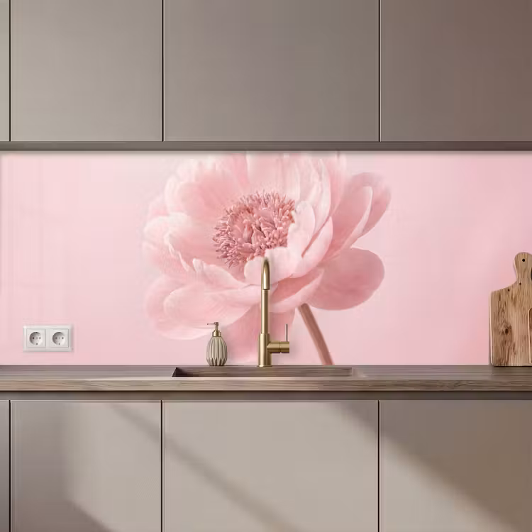 Bloem - Pioenroos - Roze keuken achterwand 2 middel zz_3dshopping