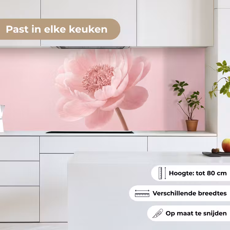 Bloem - Pioenroos - Roze keuken achterwand 2 middel -sfeer4_NL