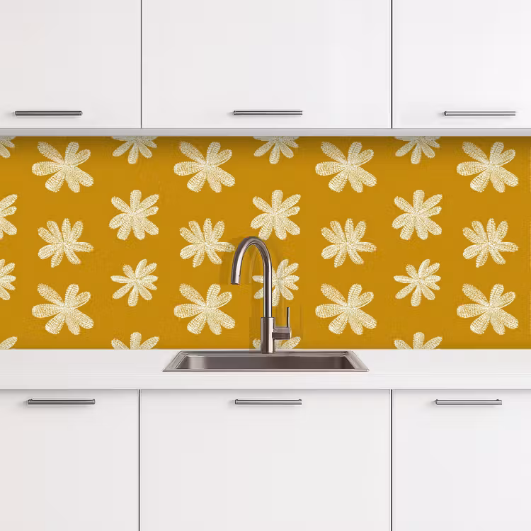 Bloem - Speels - Okergeel keuken achterwand 2 middel 871 -3d