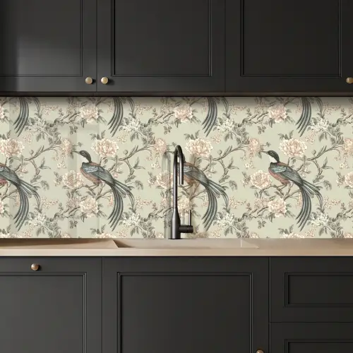 Bloem - Vogel - Kleurrijk keuken achterwand 2 middel 871 -sfeer1