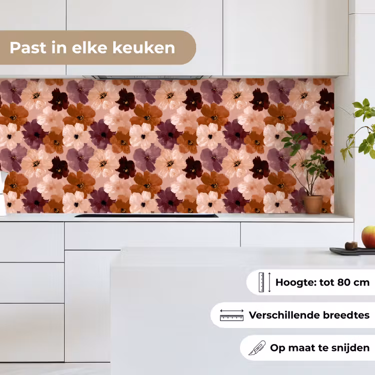 Bloemen - Abstract - Aardetinten keuken achterwand 2 middel 871 -sfeer4_NL