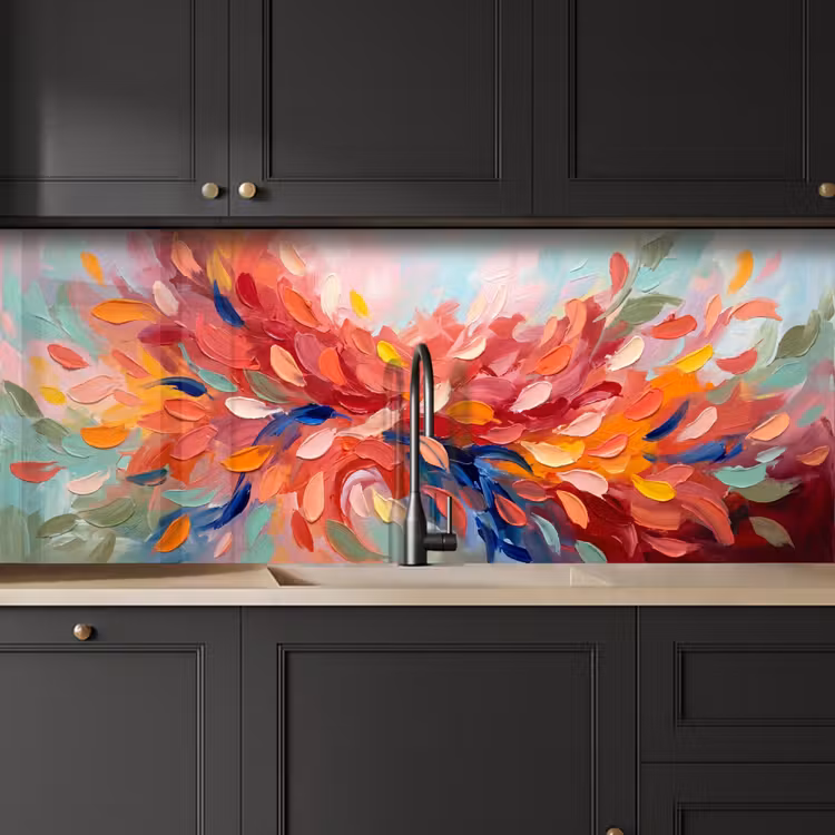 Bloemen - Abstract - Kunst - Modern keuken achterwand 2 middel -sfeer1