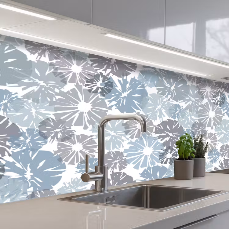 Bloemen - Abstract - Patroon keuken achterwand 2 middel 871 -3d_schuin