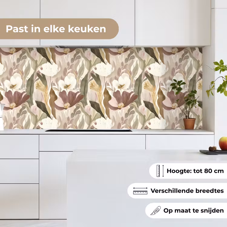 Bloemen - Aquarel - Kleurrijk keuken achterwand 2 middel 871 -sfeer4_NL