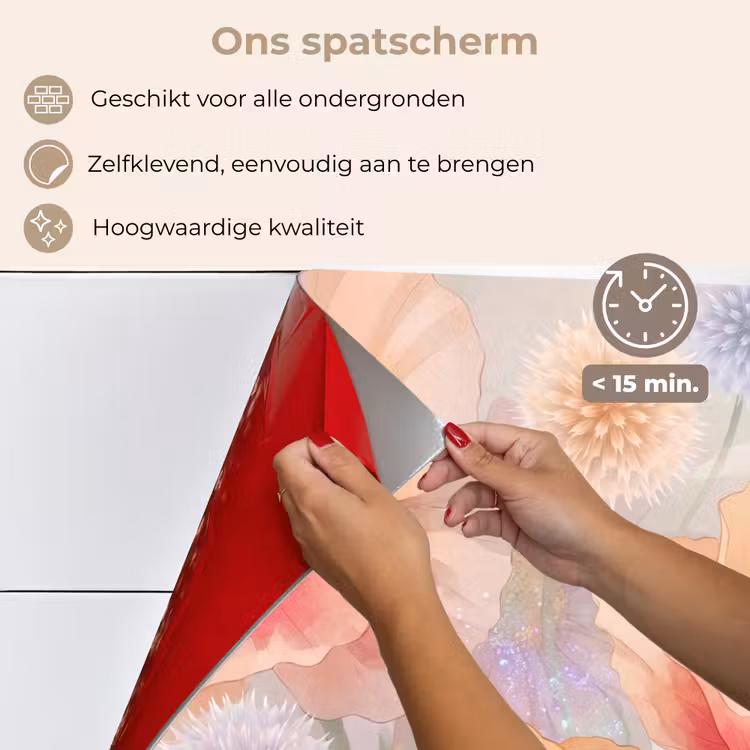 Bloemen - Aquarel - Natuur - Modern - Kleurrijk keuken achterwand spatscherm klein -spatscherm_NL