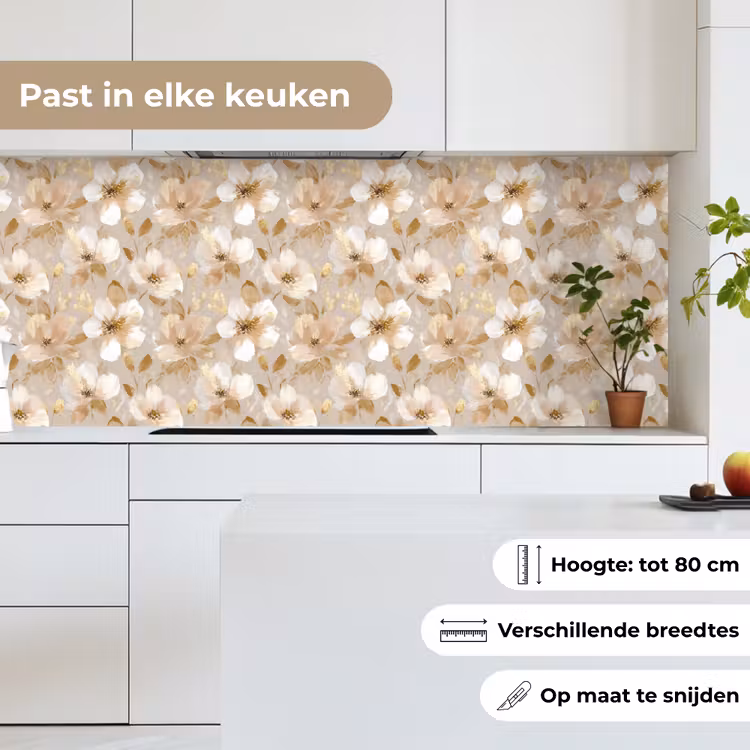 Bloemen - artistiek - Goud keuken achterwand 2 middel 871 -sfeer4_NL