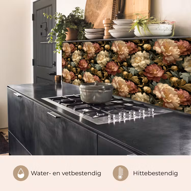 Bloemen - Barok - Patroon - Roze - Crème keuken achterwand 2 middel 871 -usp_NL