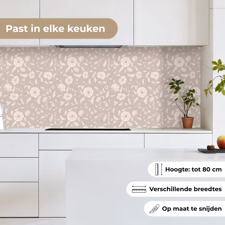 Bloemen - Blaadjes - Patroon keuken achterwand 2 middel 871 -sfeer4_NL
