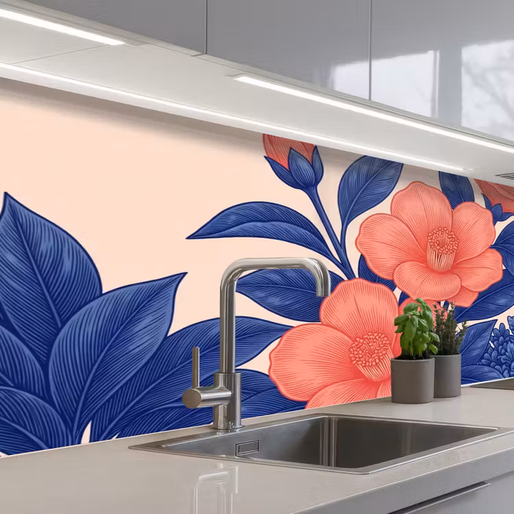 Keuken achterwand - Bloemen - Bladeren - Botanisch - Bloemen - Bladeren - Botanisch keuken achterwand 2 middel