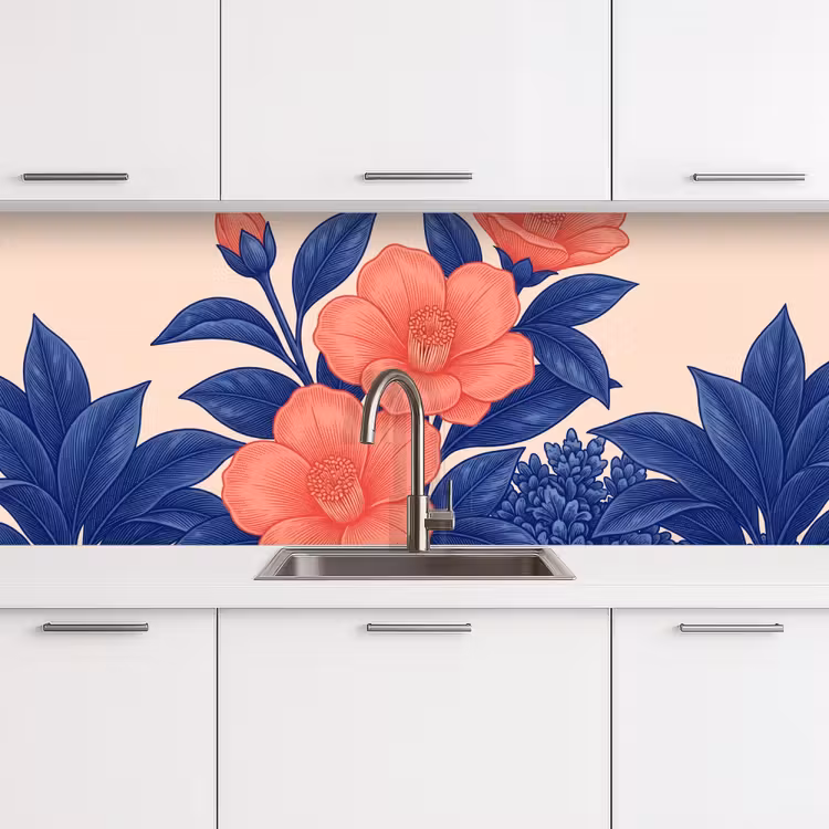 Keuken achterwand - Bloemen - Bladeren - Botanisch - Bloemen - Bladeren - Botanisch keuken achterwand 2 middel