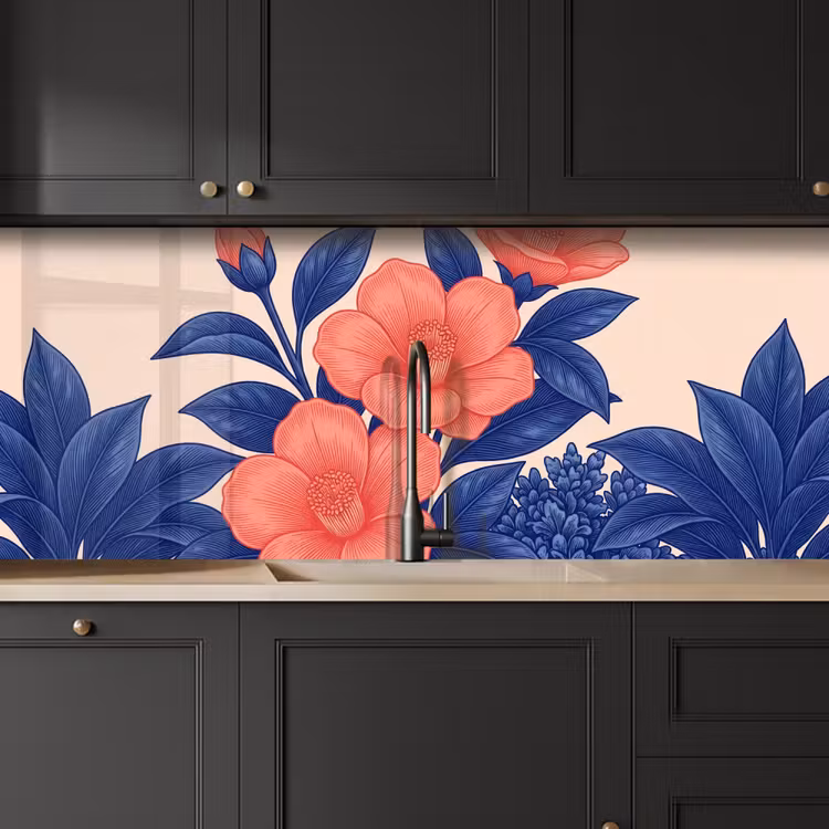 Keuken achterwand - Bloemen - Bladeren - Botanisch - Bloemen - Bladeren - Botanisch keuken achterwand 2 middel
