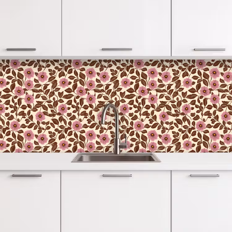 Bloemen - Bladeren - Kleurrijk keuken achterwand 2 middel 871 -3d