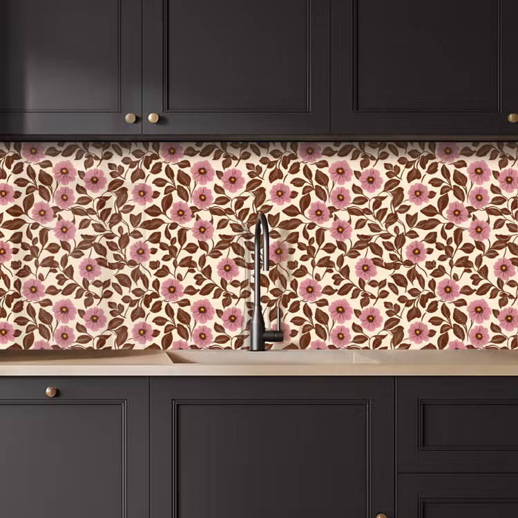 Bloemen - Bladeren - Kleurrijk keuken achterwand 2 middel 871 -sfeer1