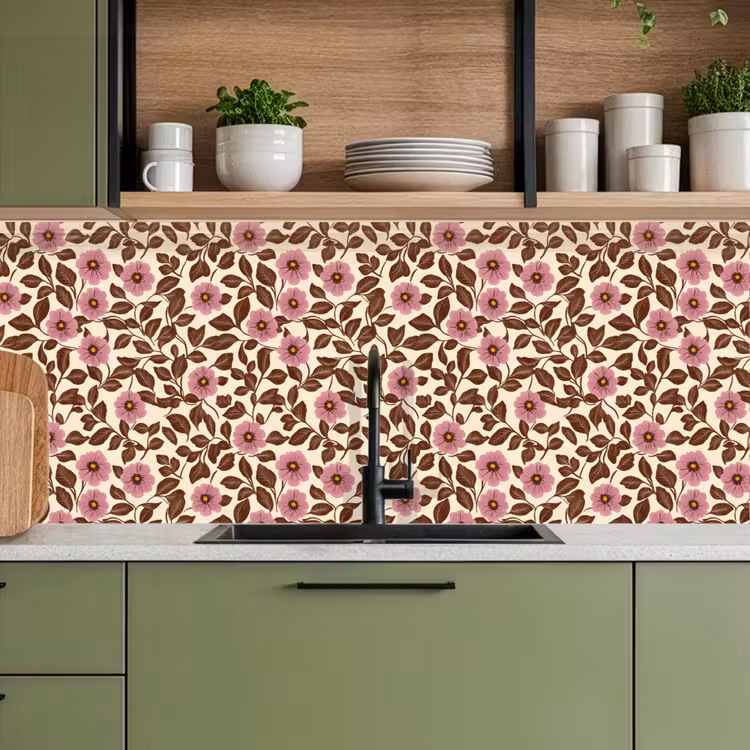 Bloemen - Bladeren - Kleurrijk keuken achterwand 2 middel 871 -sfeer3