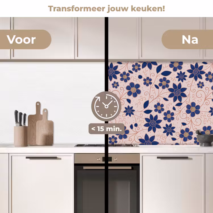 Bloemen - Blauw - Japan - Patronen keuken achterwand 2 middel 871 -voor-na2_NL
