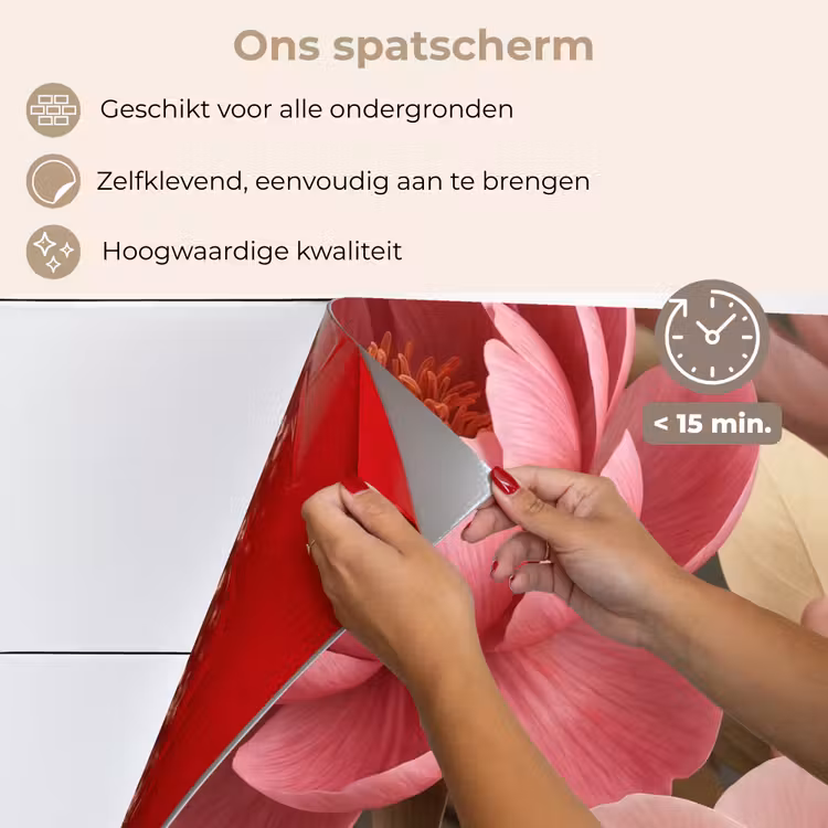 Bloemen - Bloesem - Zacht - Koraal - Decoratie keuken achterwand spatscherm klein -spatscherm_NL