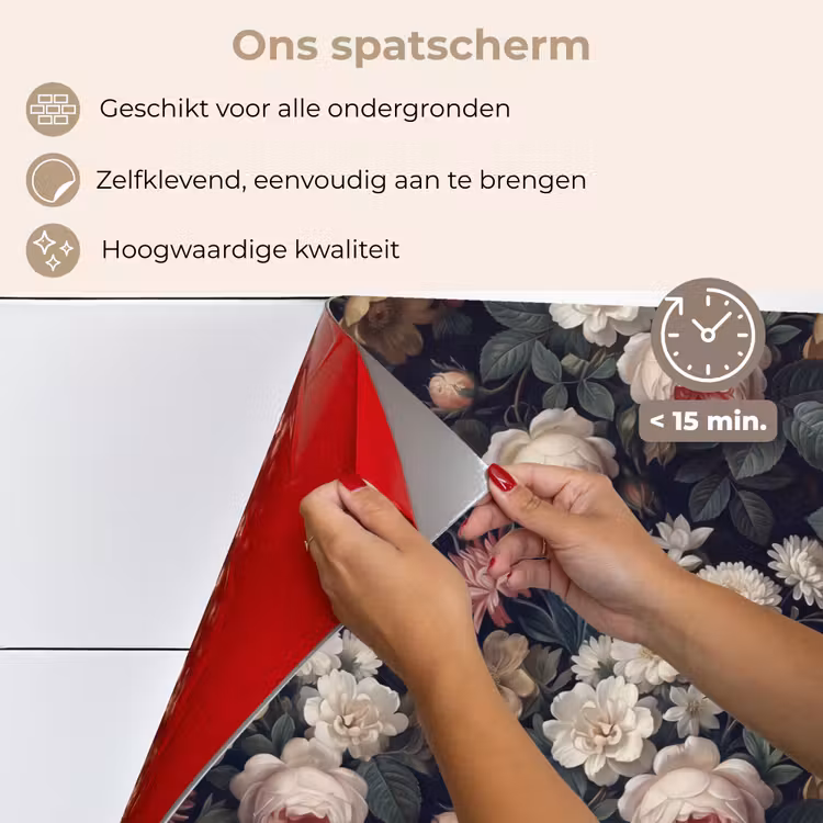 Bloemen - Boeket - Botanisch - Vintage - Donkere achtergrond keuken achterwand spatscherm klein -spatscherm_NL