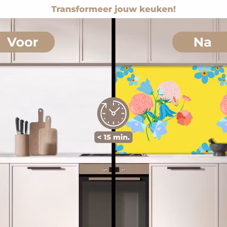 Bloemen - Boeket - Lente - Patronen keuken achterwand 2 middel 871 -voor-na2_NL