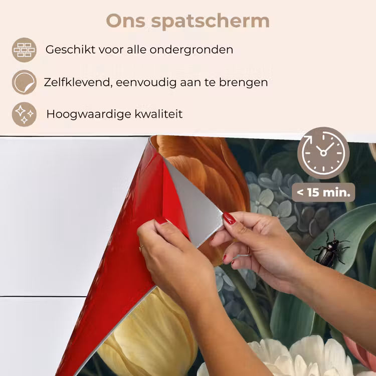 Bloemen - Boeket - Natuur - Klassiek - Donker keuken achterwand spatscherm klein -spatscherm_NL