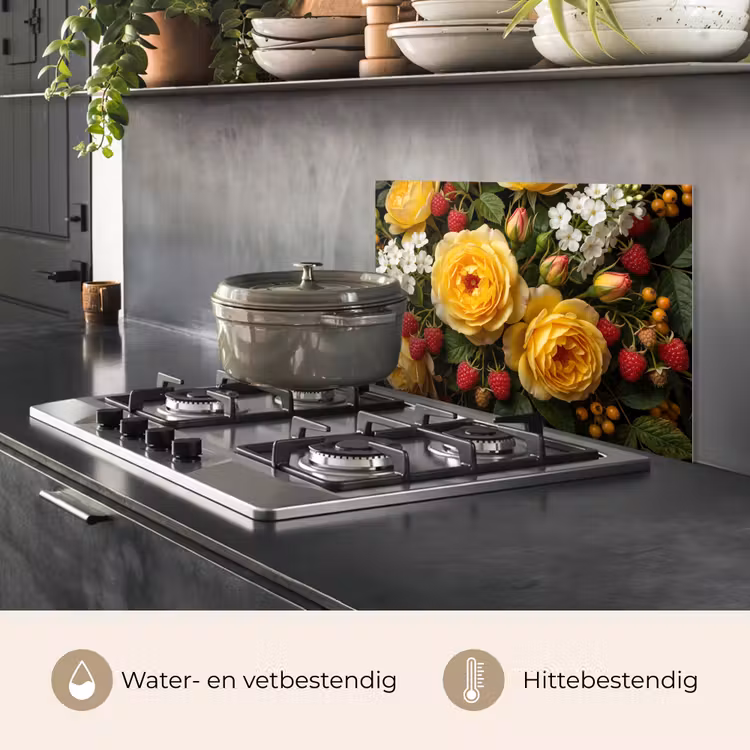 Bloemen - Boeket - Natuur - Klassiek - Geel keuken achterwand spatscherm klein -usp_NL