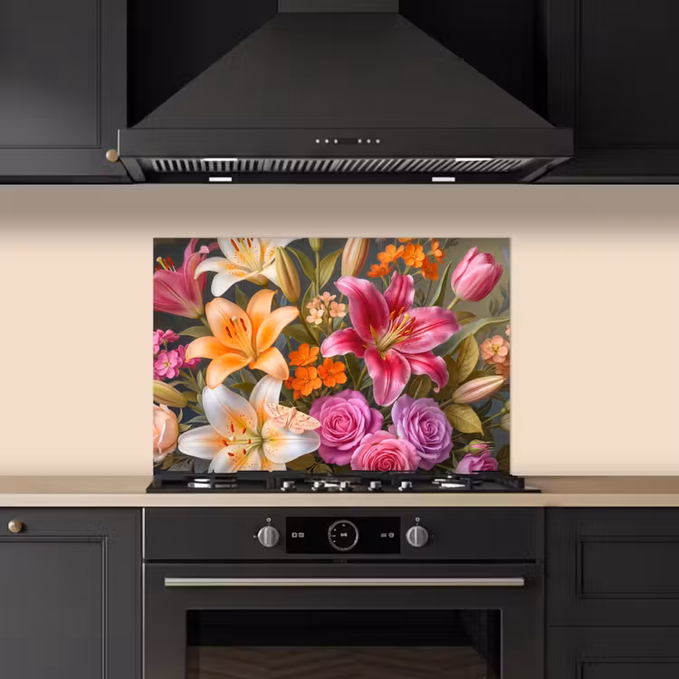 Bloemen - Boeket - Natuur - Kleurrijk - Modern keuken achterwand spatscherm klein -sfeer1