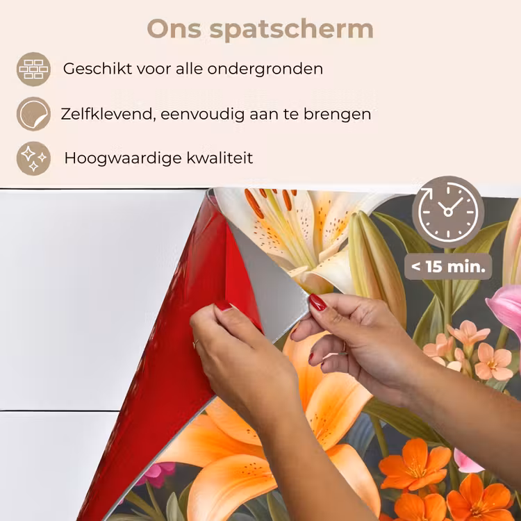 Bloemen - Boeket - Natuur - Kleurrijk - Modern keuken achterwand spatscherm klein -spatscherm_NL