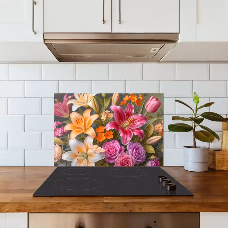 Bloemen - Boeket - Natuur - Kleurrijk - Modern keuken achterwand spatscherm klein -sfeer2