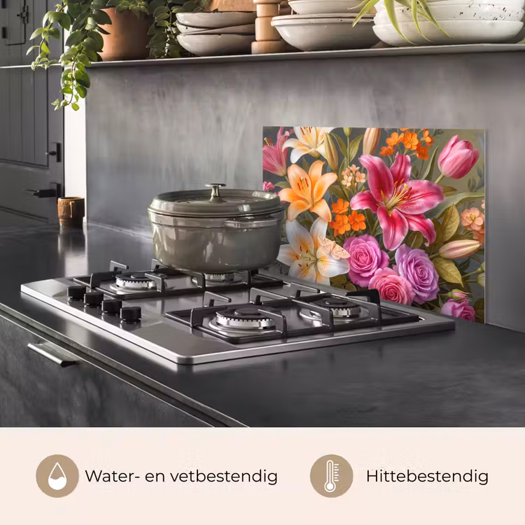 Bloemen - Boeket - Natuur - Kleurrijk - Modern keuken achterwand spatscherm klein -usp_NL