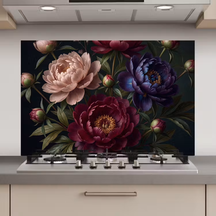 Bloemen - Boeket - Natuur - Modern - Donker keuken achterwand spatscherm klein -3d_website