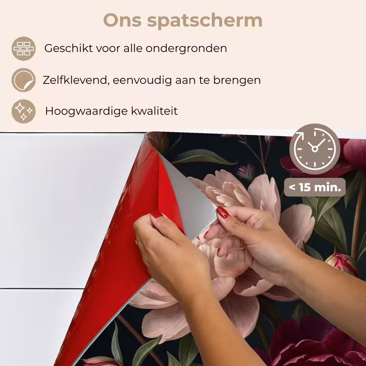 Bloemen - Boeket - Natuur - Modern - Donker keuken achterwand spatscherm klein -spatscherm_NL