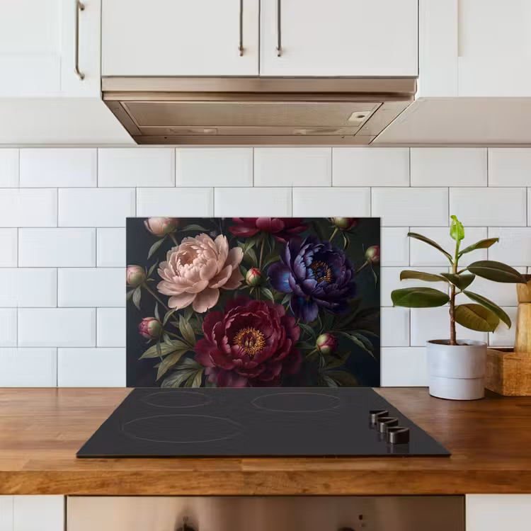 Bloemen - Boeket - Natuur - Modern - Donker keuken achterwand spatscherm klein -sfeer2