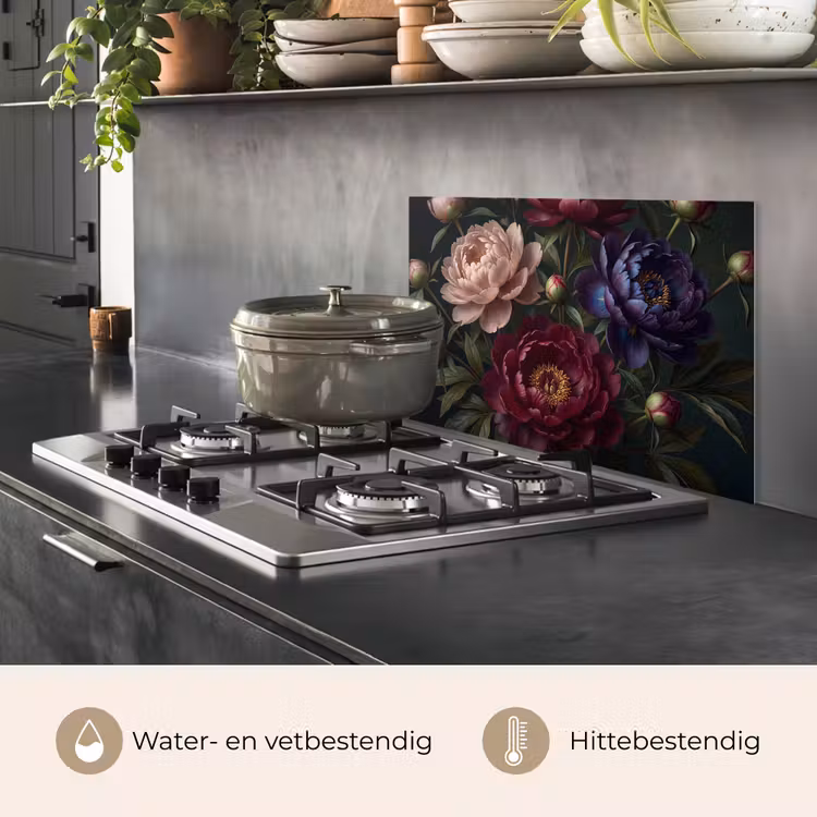 Bloemen - Boeket - Natuur - Modern - Donker keuken achterwand spatscherm klein -usp_NL