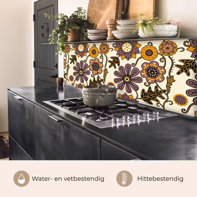 Bloemen - Bohemian - Vintage - Cartoon keuken achterwand 2 middel 871 -usp_NL