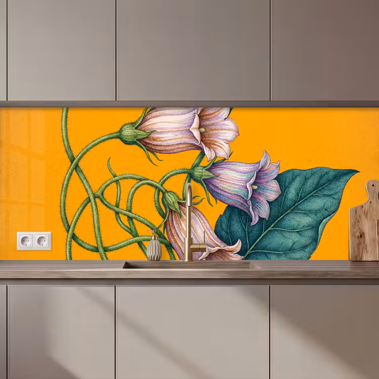 Keuken achterwand - Bloemen - Botanisch - Geel - Bloemen - Botanisch - Geel keuken achterwand 2 middel zz_3dshopping