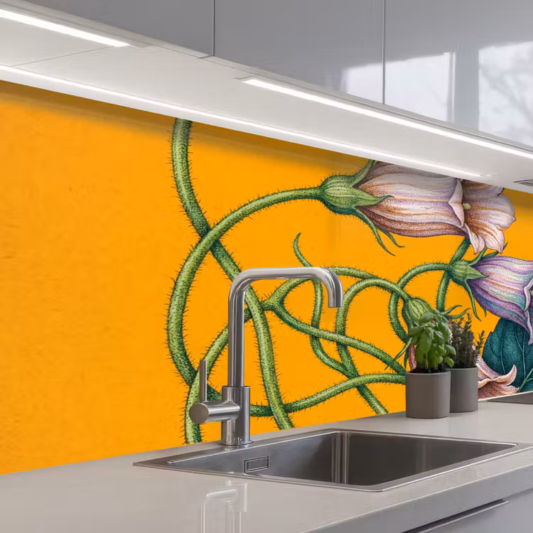 Keuken achterwand - Bloemen - Botanisch - Geel - Bloemen - Botanisch - Geel keuken achterwand 2 middel