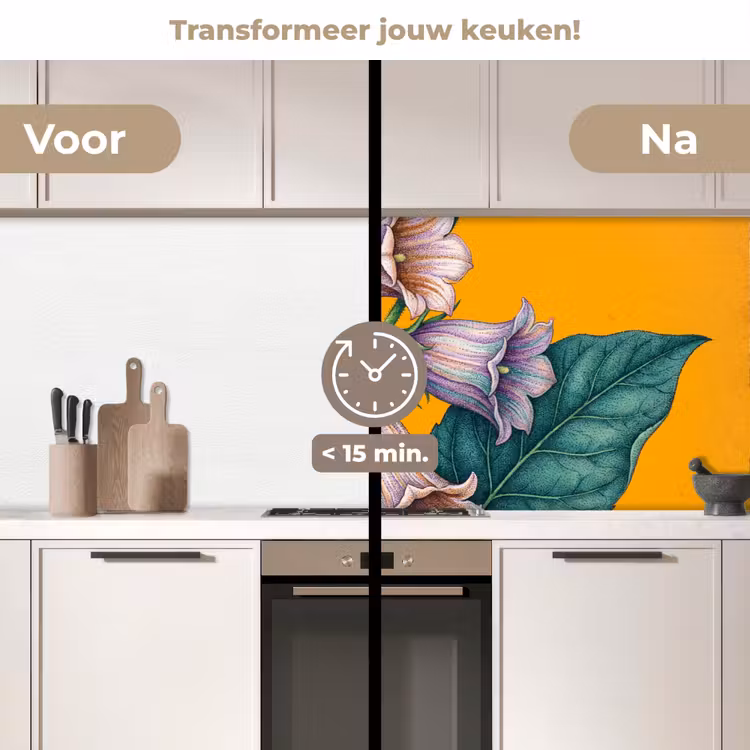 Keuken achterwand - Bloemen - Botanisch - Geel - Bloemen - Botanisch - Geel keuken achterwand 2 middel