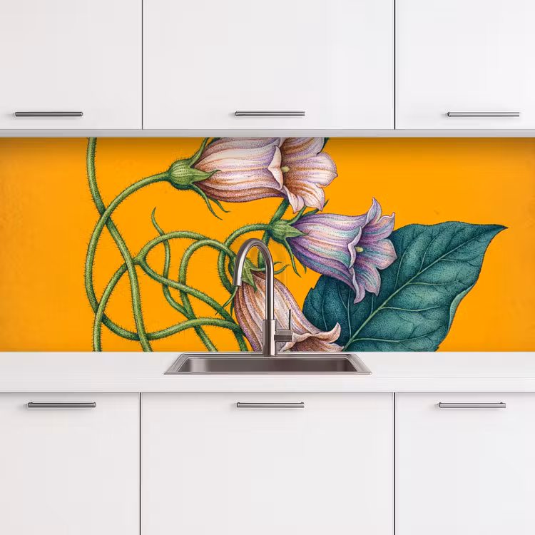 Keuken achterwand - Bloemen - Botanisch - Geel - Bloemen - Botanisch - Geel keuken achterwand 2 middel