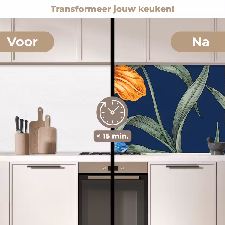 Keuken achterwand - Bloemen - Botanisch - Patroon - Bloemen - Botanisch - Patroon keuken achterwand 2 middel