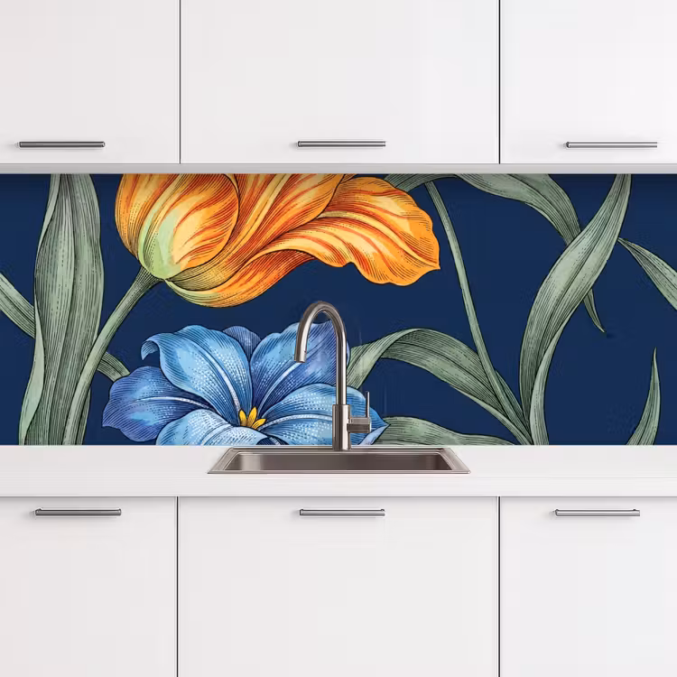 Keuken achterwand - Bloemen - Botanisch - Patroon - Bloemen - Botanisch - Patroon keuken achterwand 2 middel
