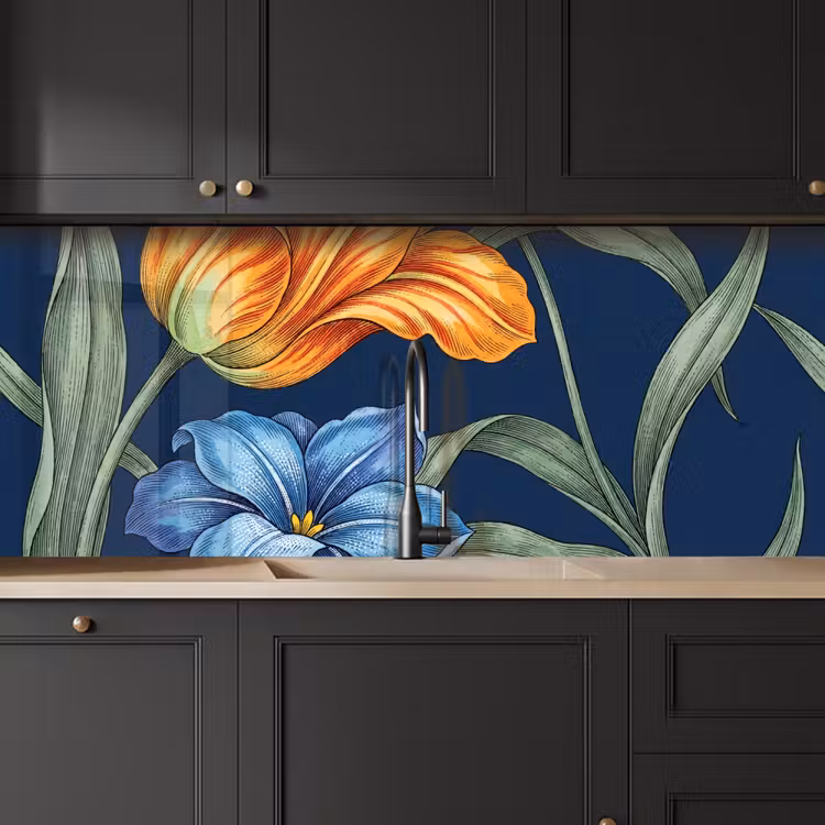 Keuken achterwand - Bloemen - Botanisch - Patroon - Bloemen - Botanisch - Patroon keuken achterwand 2 middel