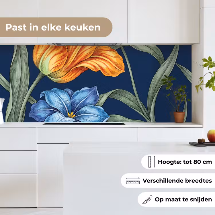 Keuken achterwand - Bloemen - Botanisch - Patroon - Bloemen - Botanisch - Patroon keuken achterwand 2 middel