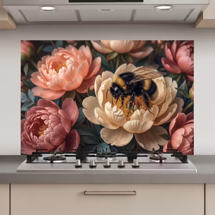 Bloemen - Insect - Natuur - Roze keuken achterwand spatscherm klein -3d_website