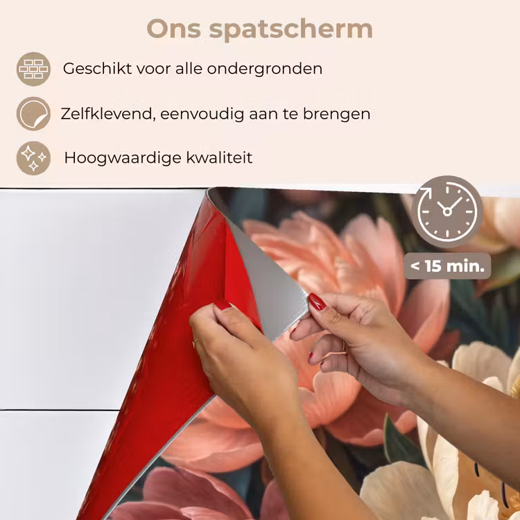 Bloemen - Insect - Natuur - Roze keuken achterwand spatscherm klein -spatscherm_NL
