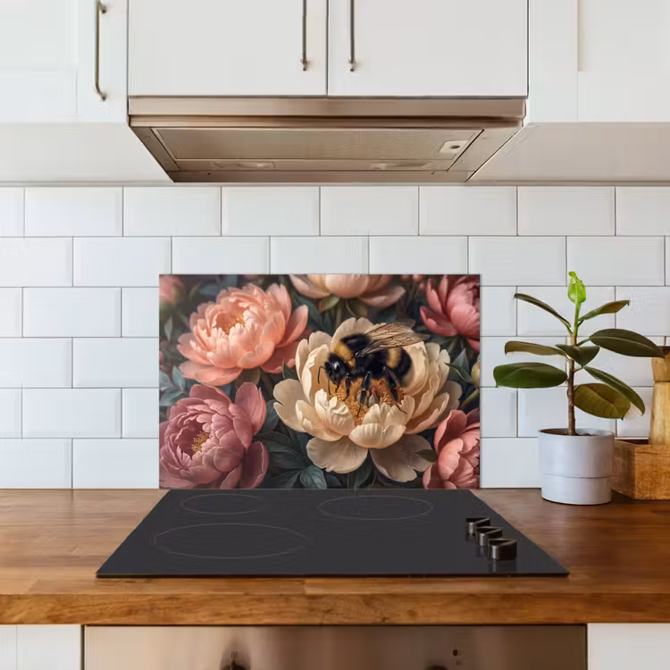 Bloemen - Insect - Natuur - Roze keuken achterwand spatscherm klein -sfeer2
