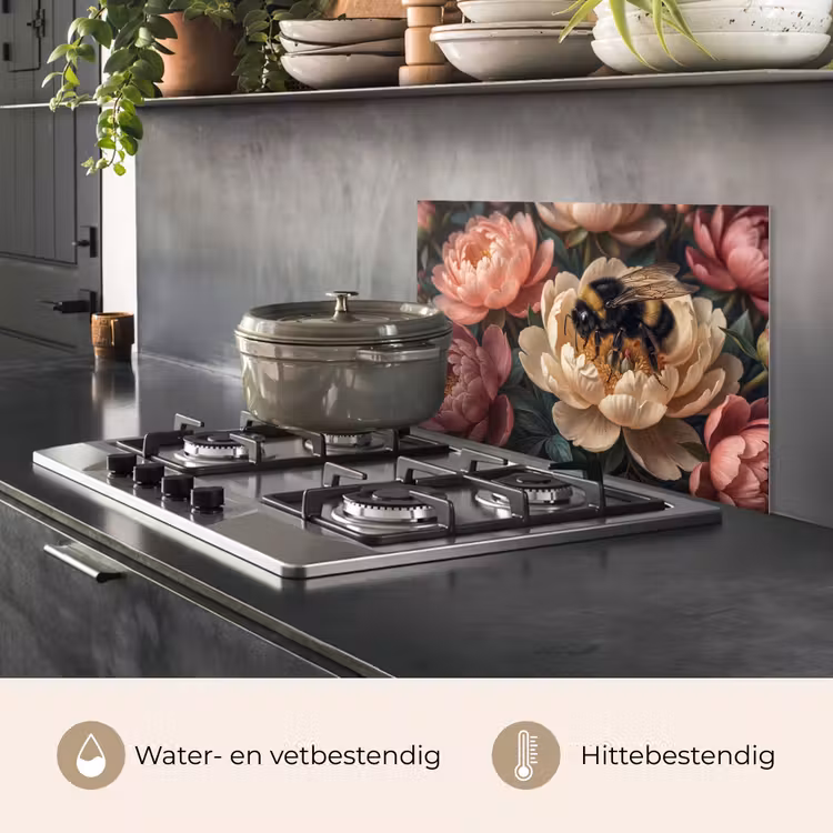 Bloemen - Insect - Natuur - Roze keuken achterwand spatscherm klein -usp_NL